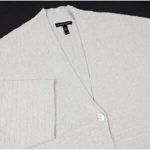 Eileen Fisher Kimono Cardigan Women's XL Organic Linen Cotton White Textured